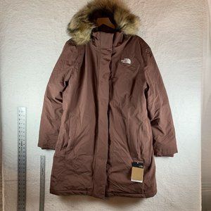 The‎ North Face Arctic Parka Jacket Down 550 Women's Medium Faux Fur Hood 7477